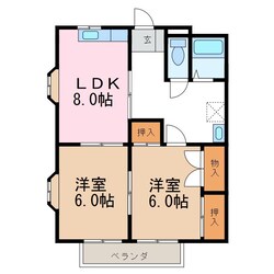 南松本駅 徒歩14分 2階の物件間取画像